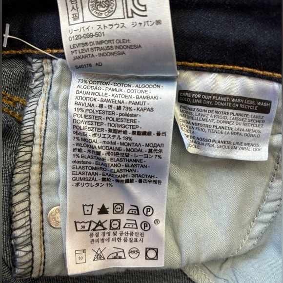 NWOT, Levi's, 721 High Rise Skinny Jeans, Size 26, Dark Blue - Picture 7 of 12